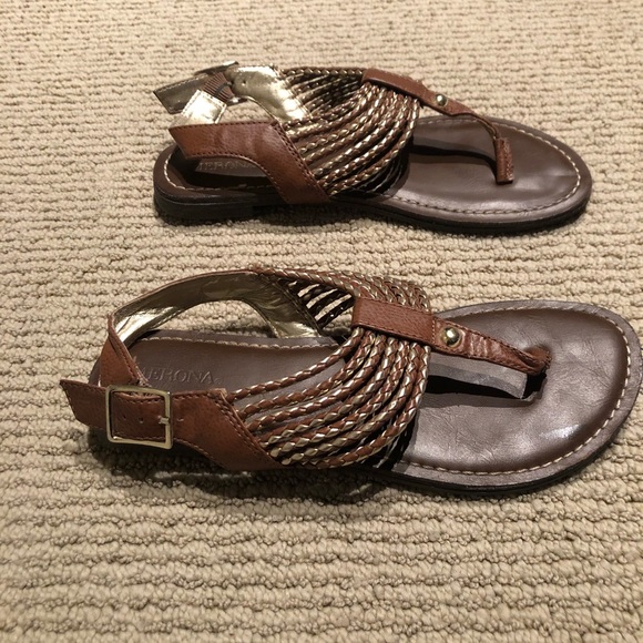 Gold/Brown Sandals - Picture 2 of 3